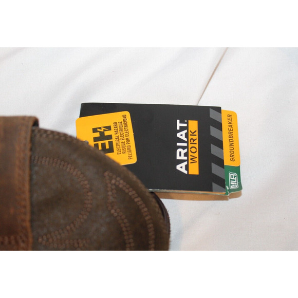 NIB Ariat Men's Groundbreaker Leather Soft Toe Boots BROWN SZ 9 - Picture 5 of 6